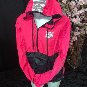 Victoria Secret Pink Anorak XS Windbreaker Pull Over Hoodie Jacket Color Block